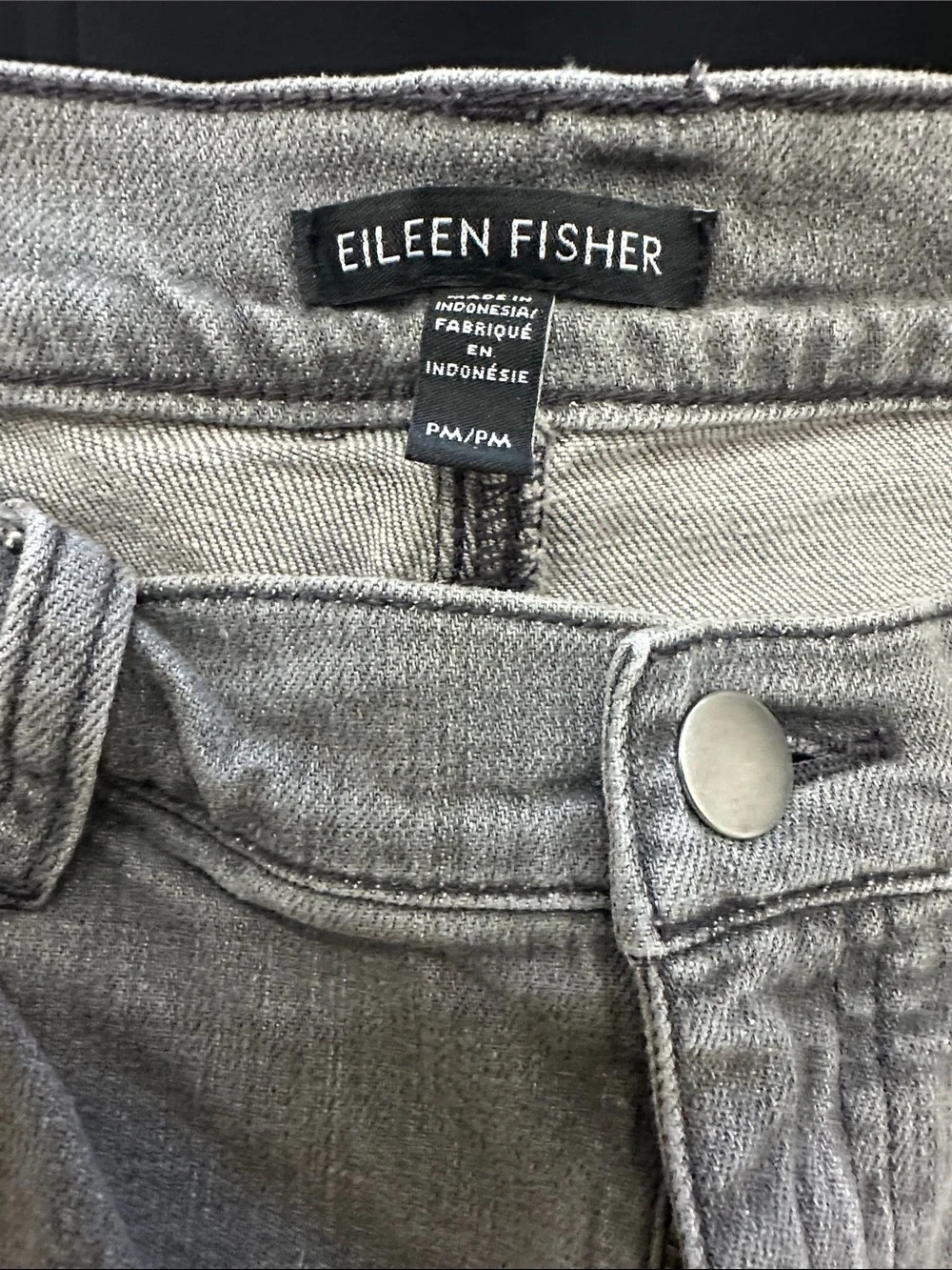 Eileen Fisher Gray Cropped Straight-Leg Jeans